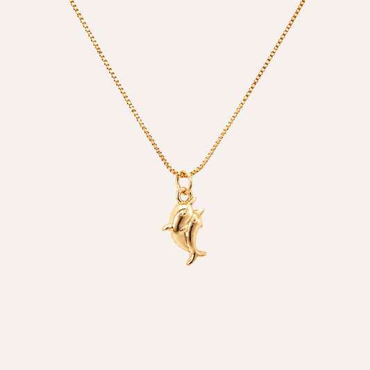 Collar Delfines baño oro