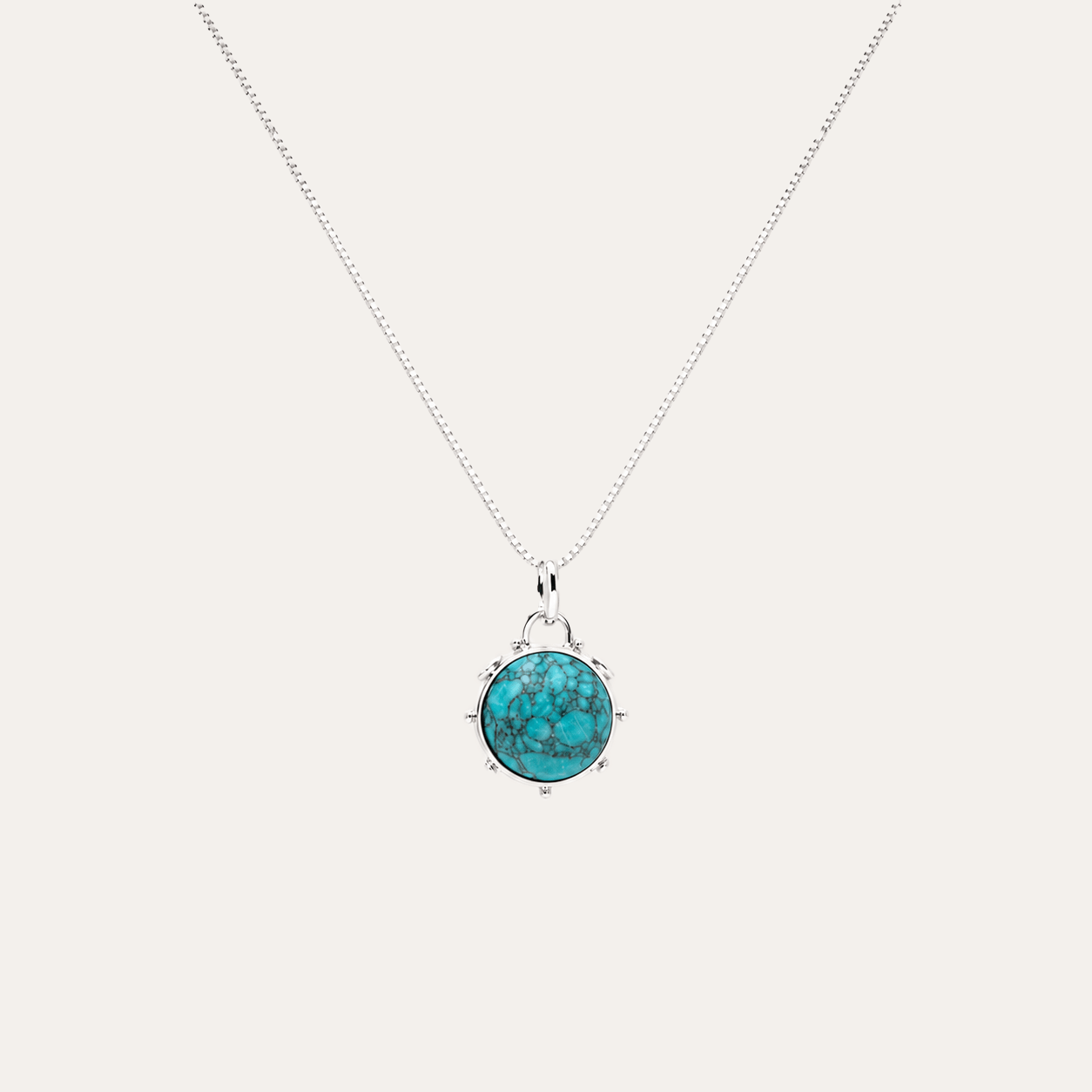 Collar esfera turquesa plata925