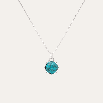 Collar esfera turquesa plata925
