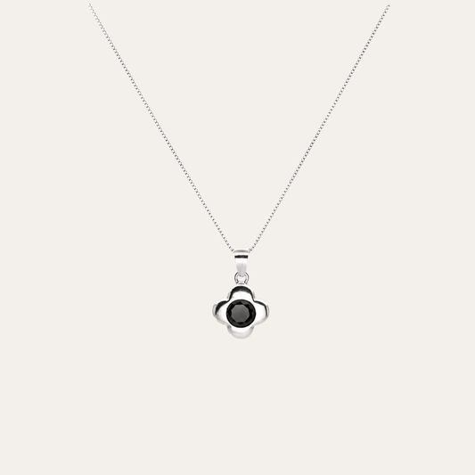 Collar Flor Geometrica plata 925
