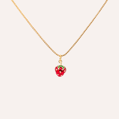 Collar Frutilla Baño Oro