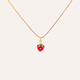Collar Frutilla Baño Oro