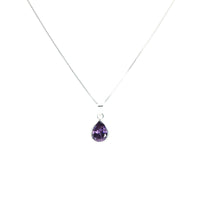 Collar Gota Morada Plata 925