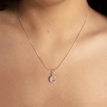 Collar Letra personalizada Plata 950 modelo