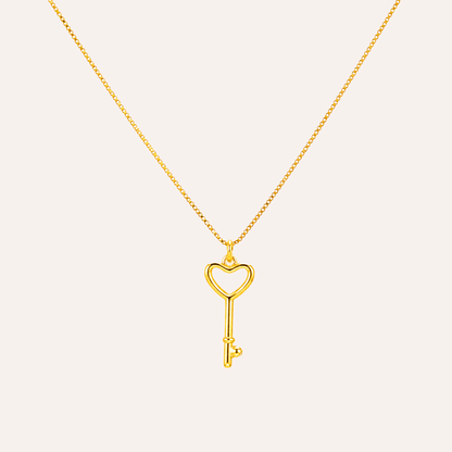 Collar Llave de Amor bano oro