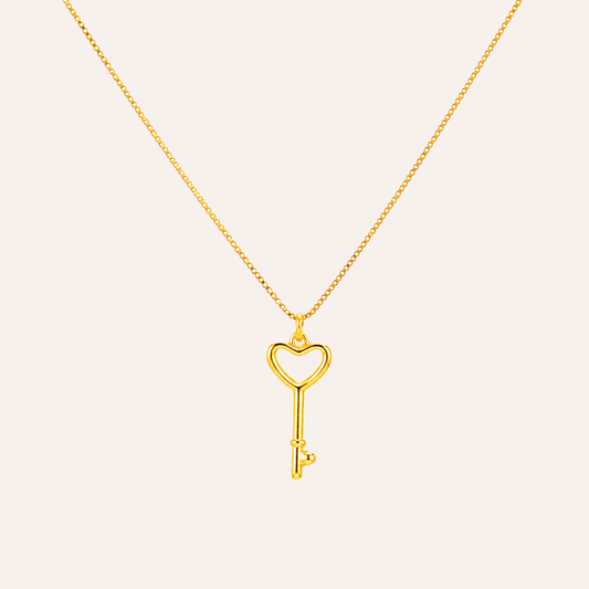Collar Llave de Amor bano oro