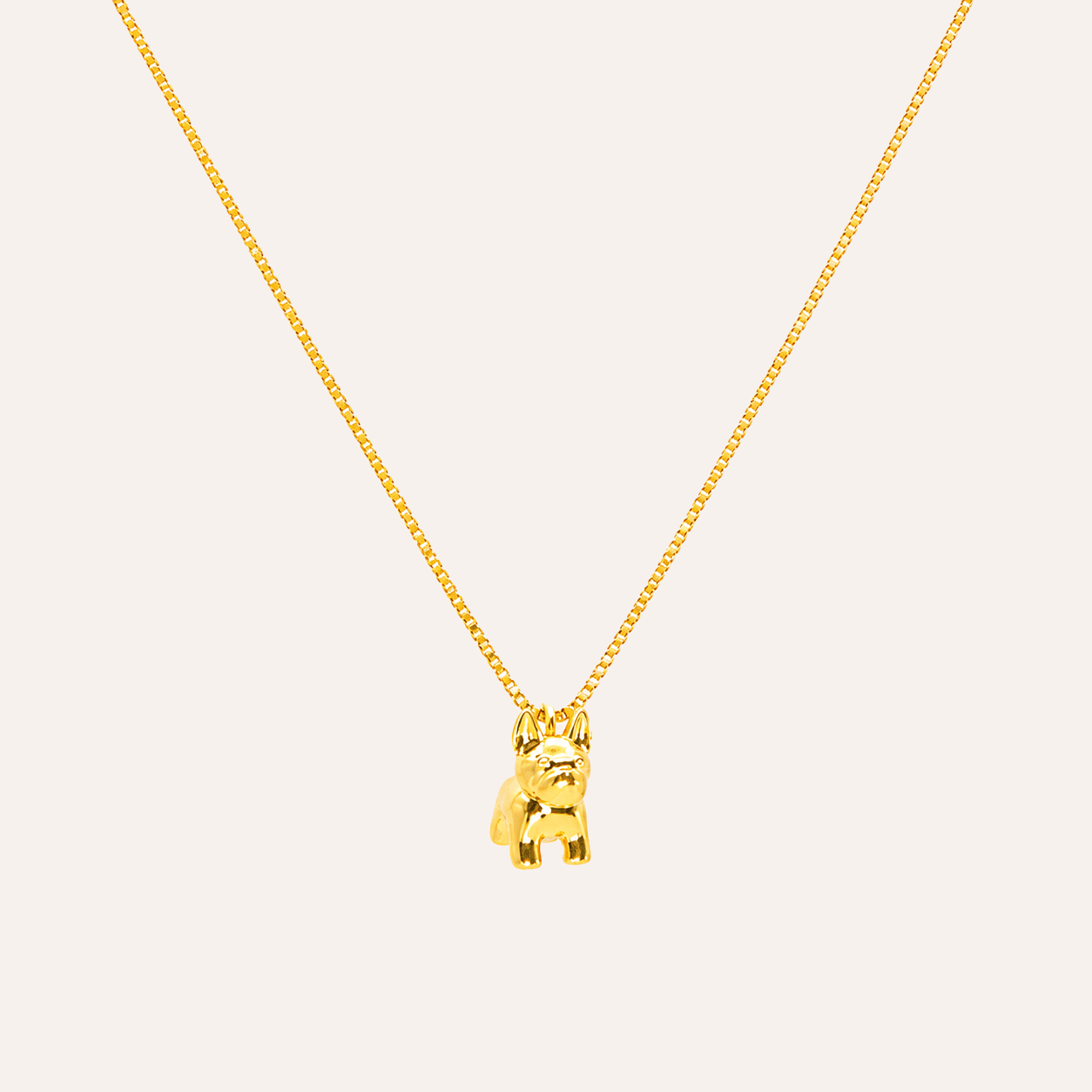 Collar Perrito Bulldog bano oro