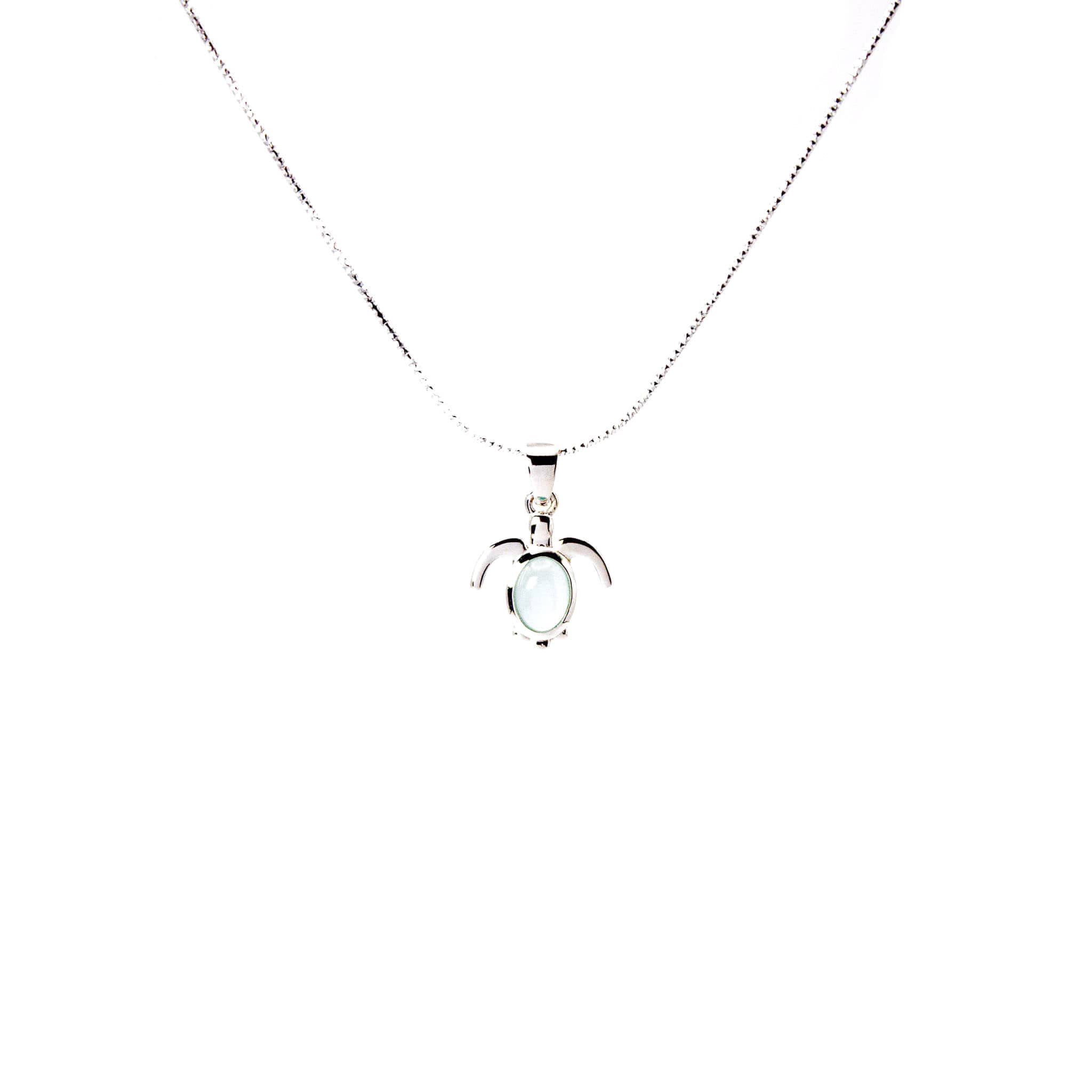 Collar Plata 925 tortuga aqua celeste