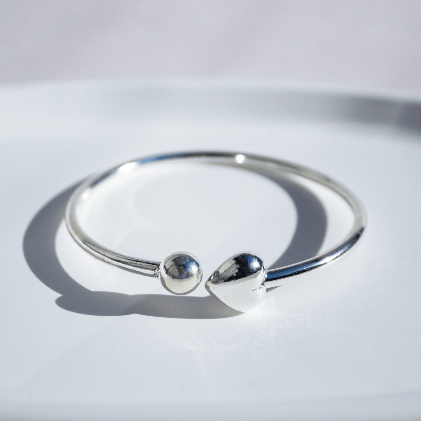 Pulsera Esclava 'Punto y Corazón' Plata 925