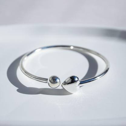 Pulsera Esclava 'Punto y Corazón' Plata 925