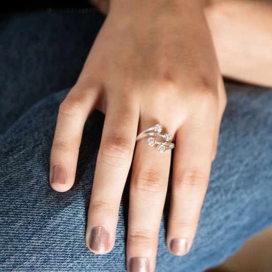 Anillo 'Hojas de Nieve' Plata 925
