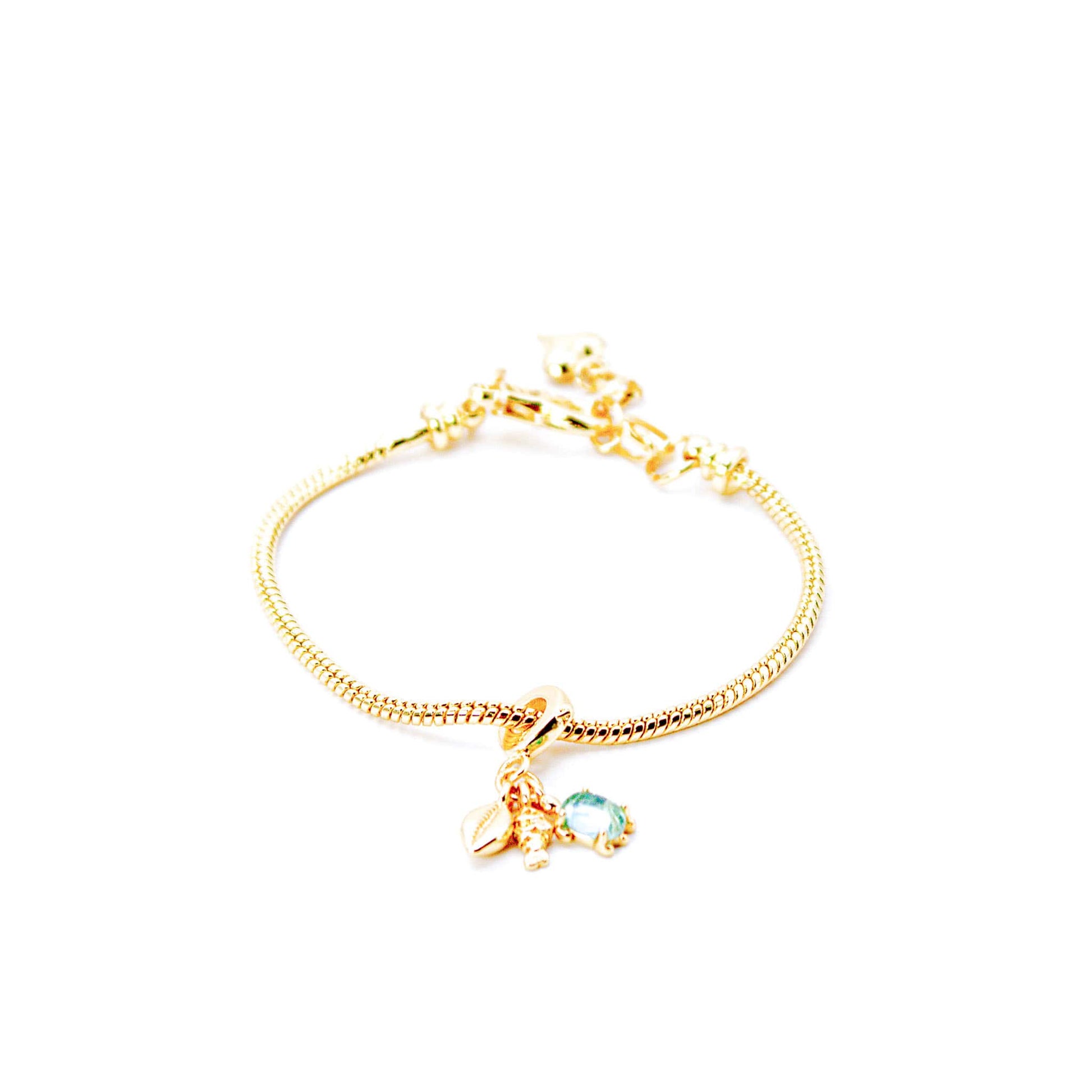 Pulsera y Charm Baño de Oro Bahia Calipso