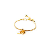 Pulsera y Charm Baño de Oro Bahia color aguamarina