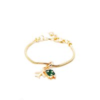 Pulsera y Charm Baño de Oro Viajera