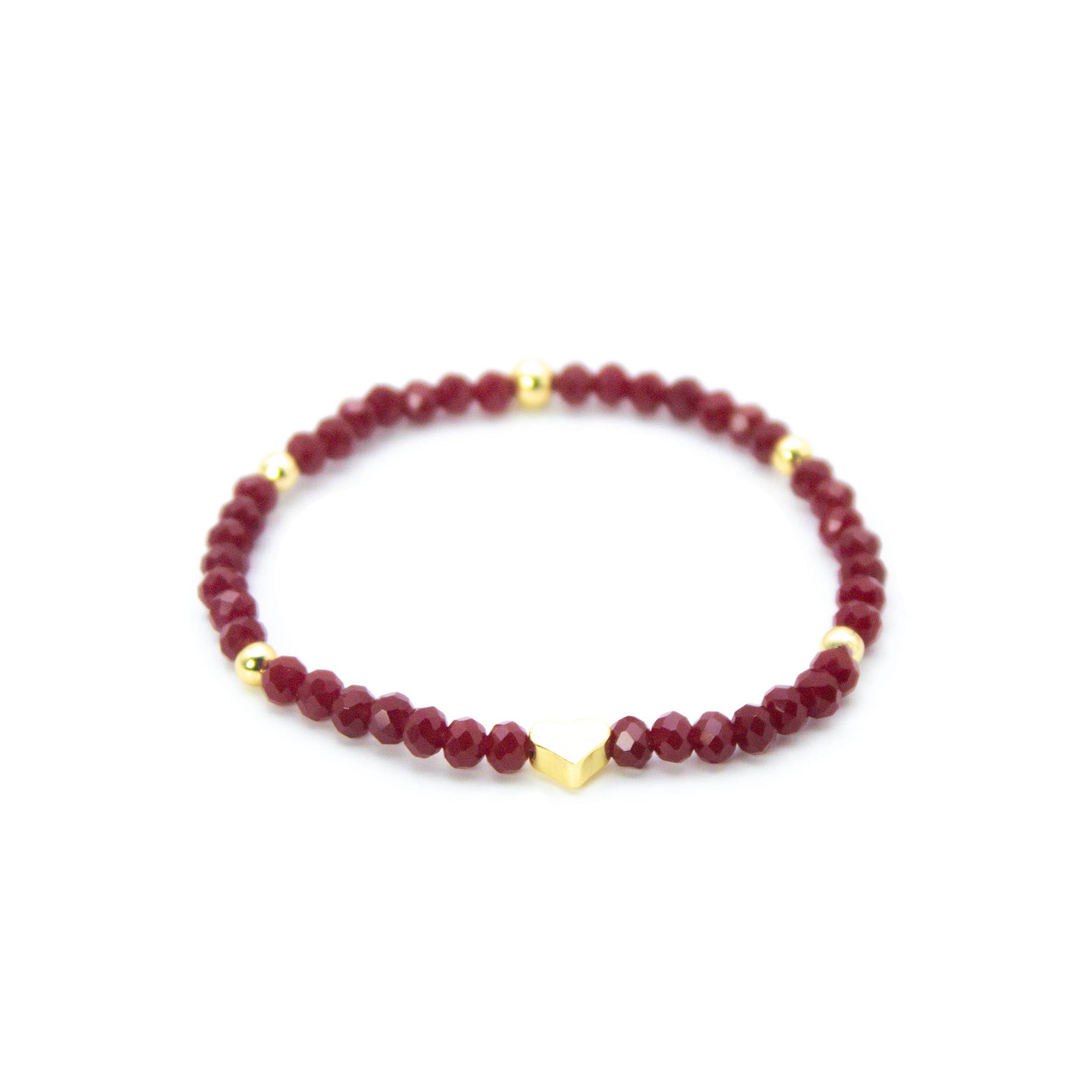 Pulsera Corazón Carmesí Cristales