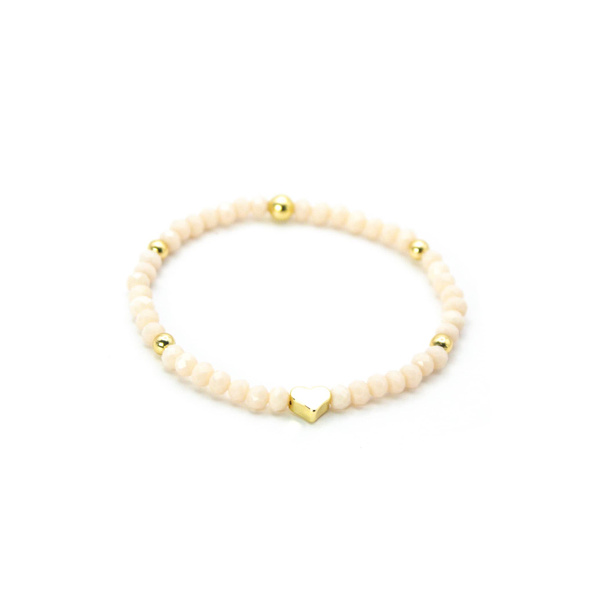Pulsera Corazón Rosé Cristales