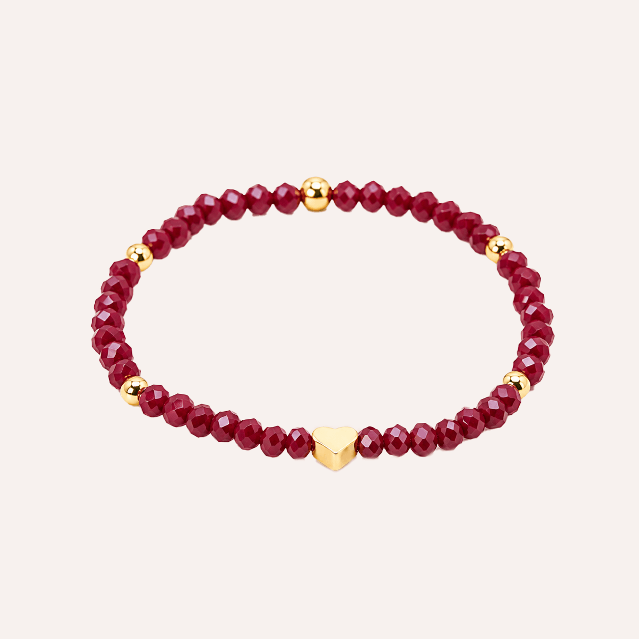 Pulsera Corazon Carmesi cristales