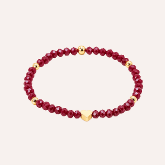 Pulsera Corazon Carmesi cristales