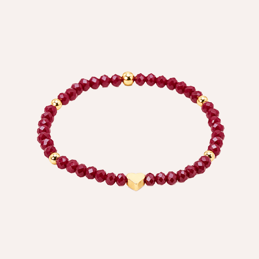 Pulsera Corazon Carmesi cristales