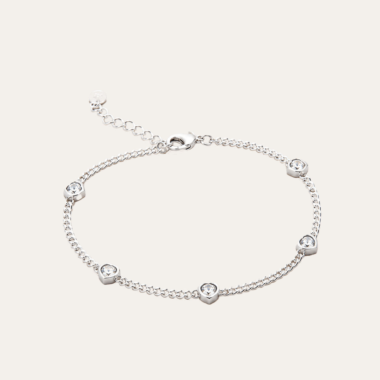 Pulsera Corazones Radiantes Plata 925