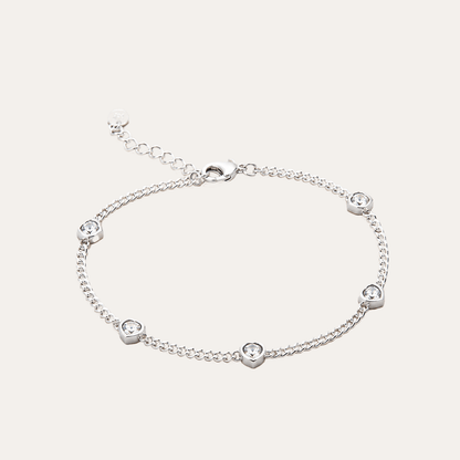 Pulsera Corazones Radiantes Plata 925