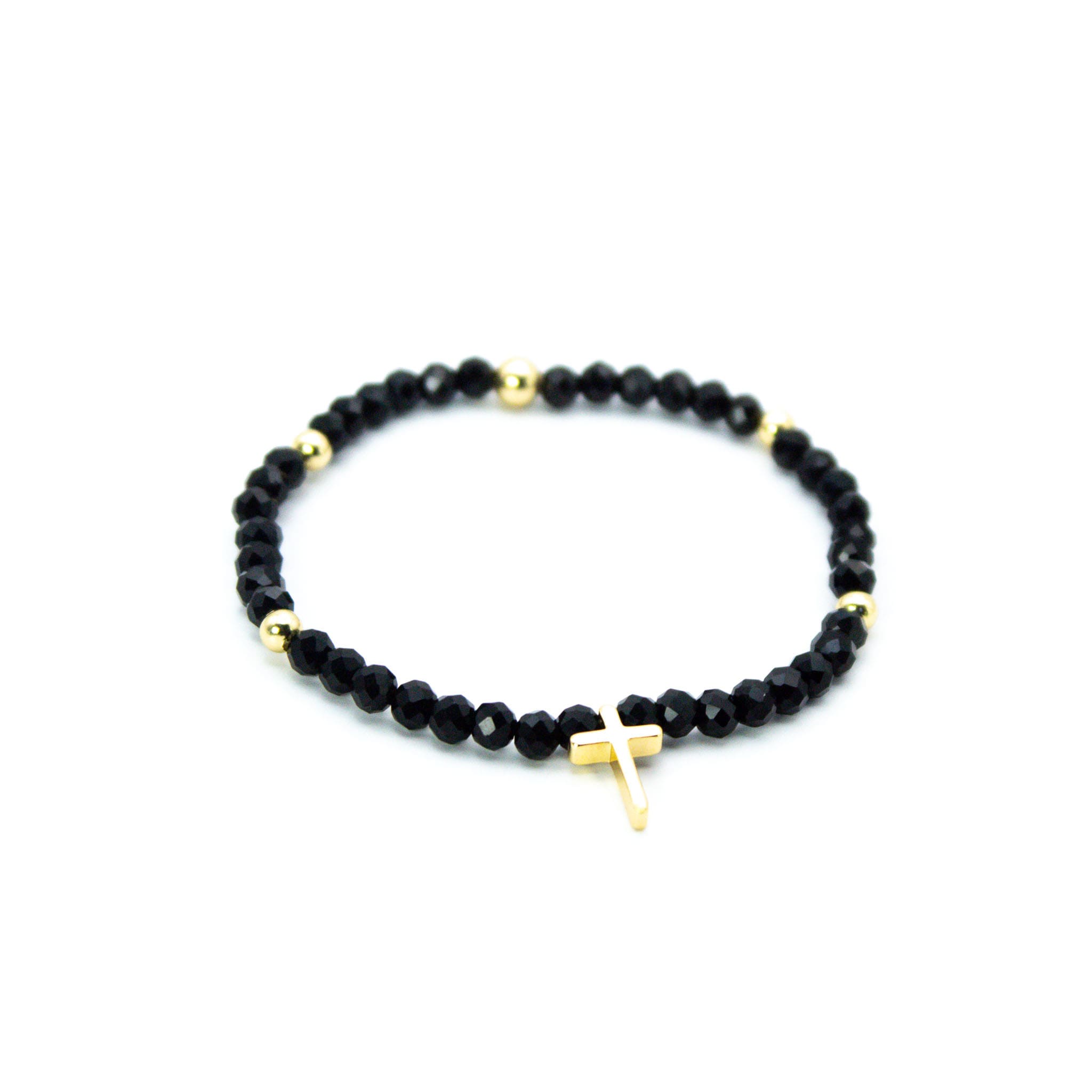Pulsera Cruz Ebano Cristales