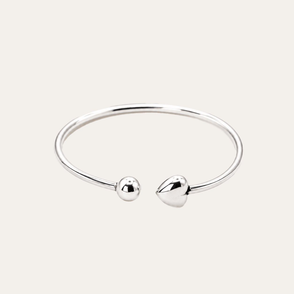 Esclava Punto y Corazon Plata 925