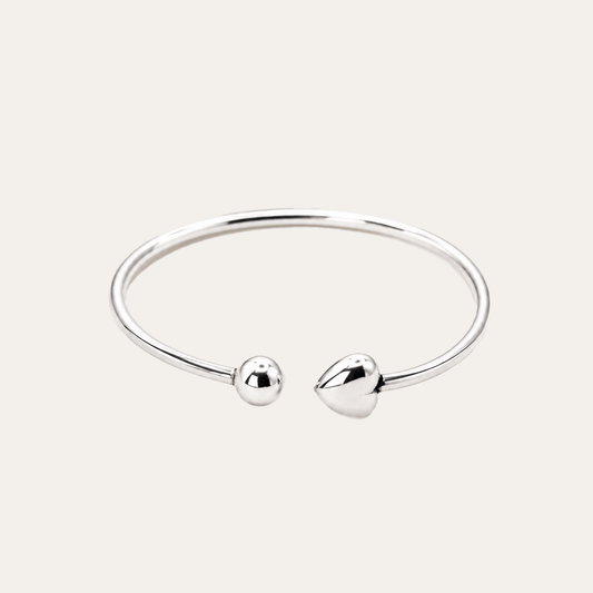 Esclava Punto y Corazon Plata 925