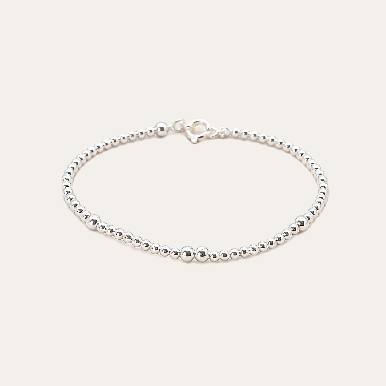 Pulsera Esferas Plateadas Plata 925