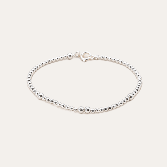 Pulsera Esferas Plateadas Plata 925